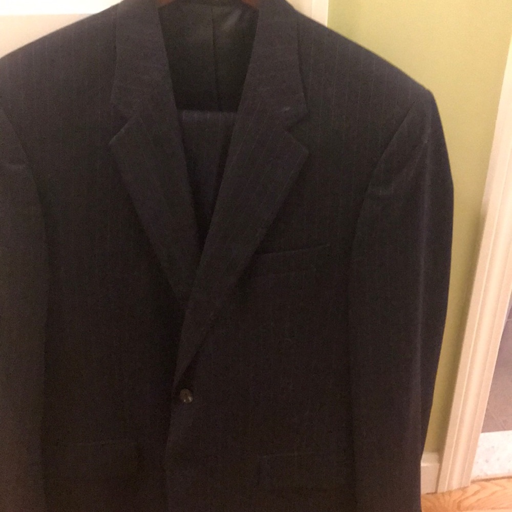 Chaps suit Navy with pinstripes